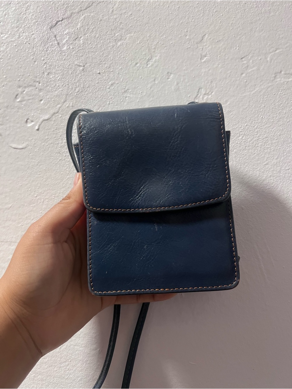 HOBO Navy Leather Crossbody Bag